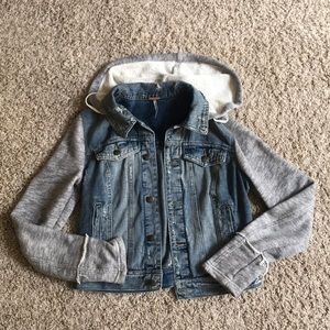 Free people denim sweatshirt jacket